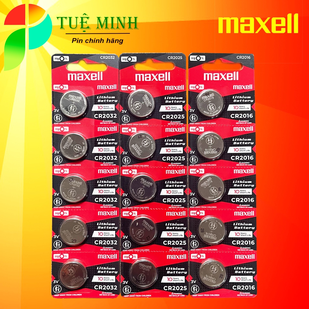 Vỉ 5 Viên pin Maxell CR2032 3V xuất xứ Nhật Bản, chính hãng, pin Cmos ...