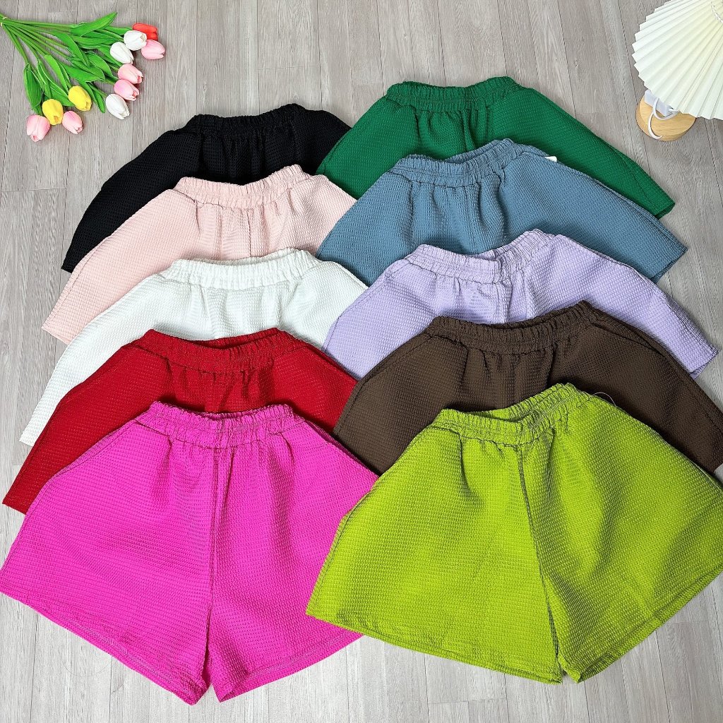 Quần Short Bigsize Nữ Lưng Thun,Quần Đùi Big Size Chữ A Vải Xốp Họa Tiết Ô Vuông Mặc Mát Thoải Mái Q15