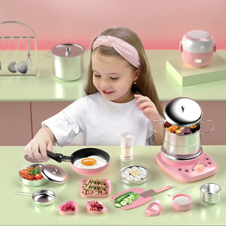 Đồ chơi nấu ăn thật 22 chi tiết, đồ chơi nhà bếp mini cho bé trải nghiệm.