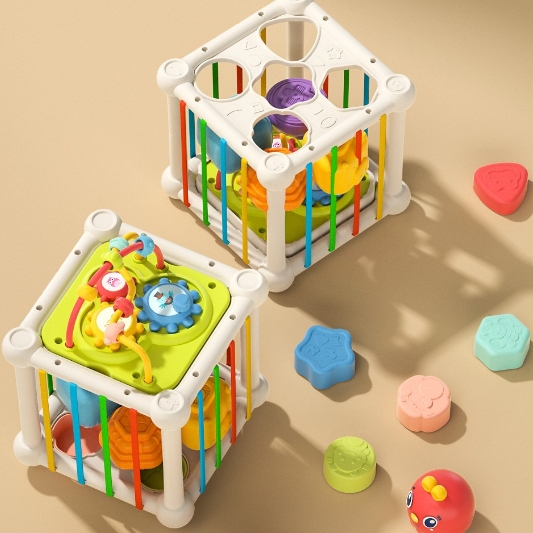 Đồ chơi giáo dục Montessori thông minh hộp đan dây đa năng cho bé.