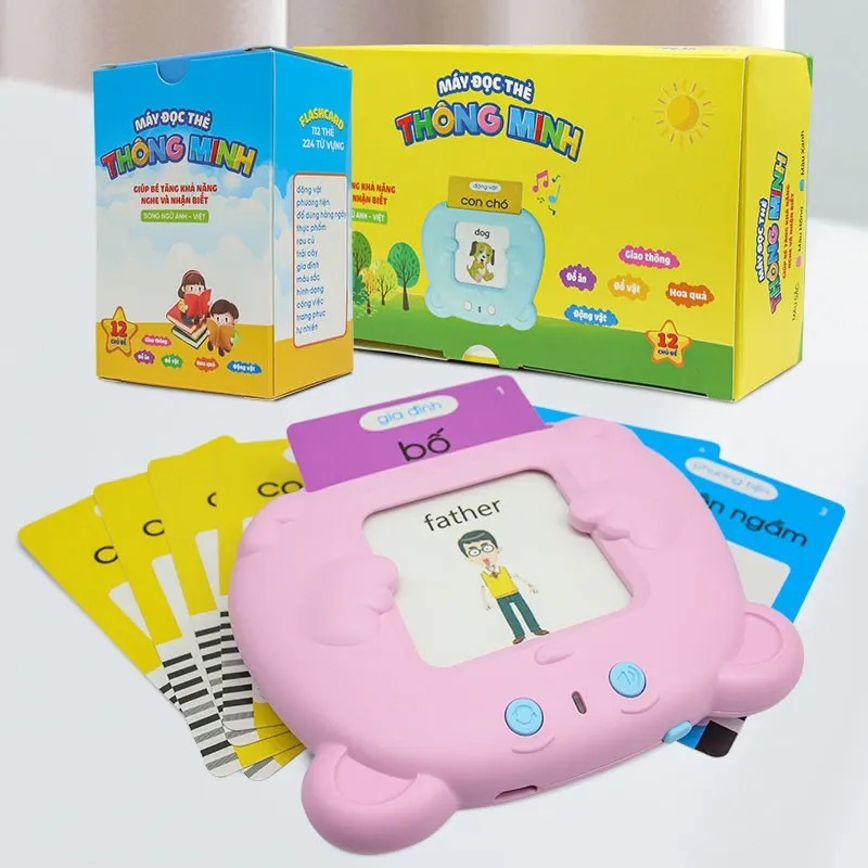 Máy đọc thẻ song ngữ, máy đọc thẻ Flashcard song ngữ Anh - Việt, máy đọc thẻ từ vựng cho bé.