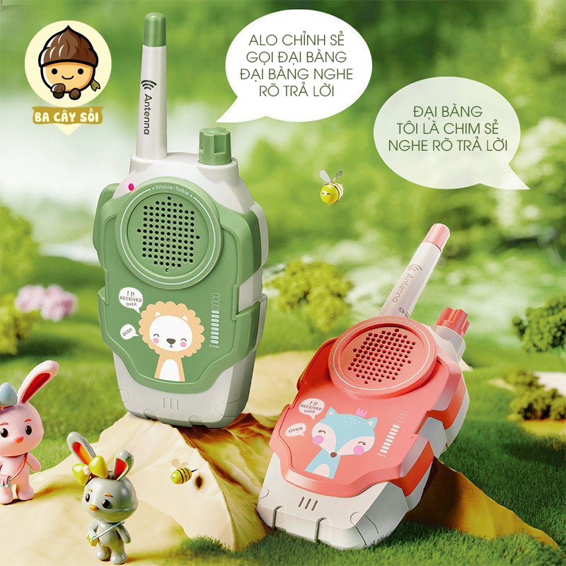 Combo 2 Bộ Đàm Đồ Chơi Cho Bé, Máy Đàm Thoại Trẻ Em Liên Lạc Khoảng Cách Xa Kèm Đèn Pin