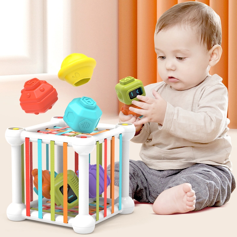 Đồ chơi giáo dục Montessori thông minh hộp đan dây đa năng cho bé.