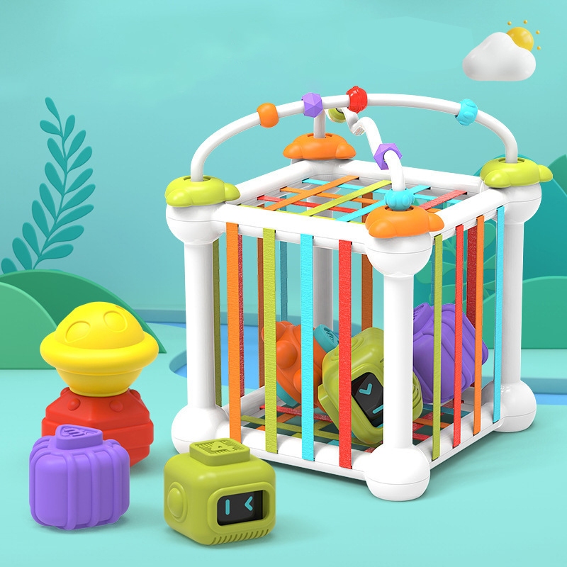 Đồ chơi giáo dục Montessori thông minh hộp đan dây đa năng cho bé.
