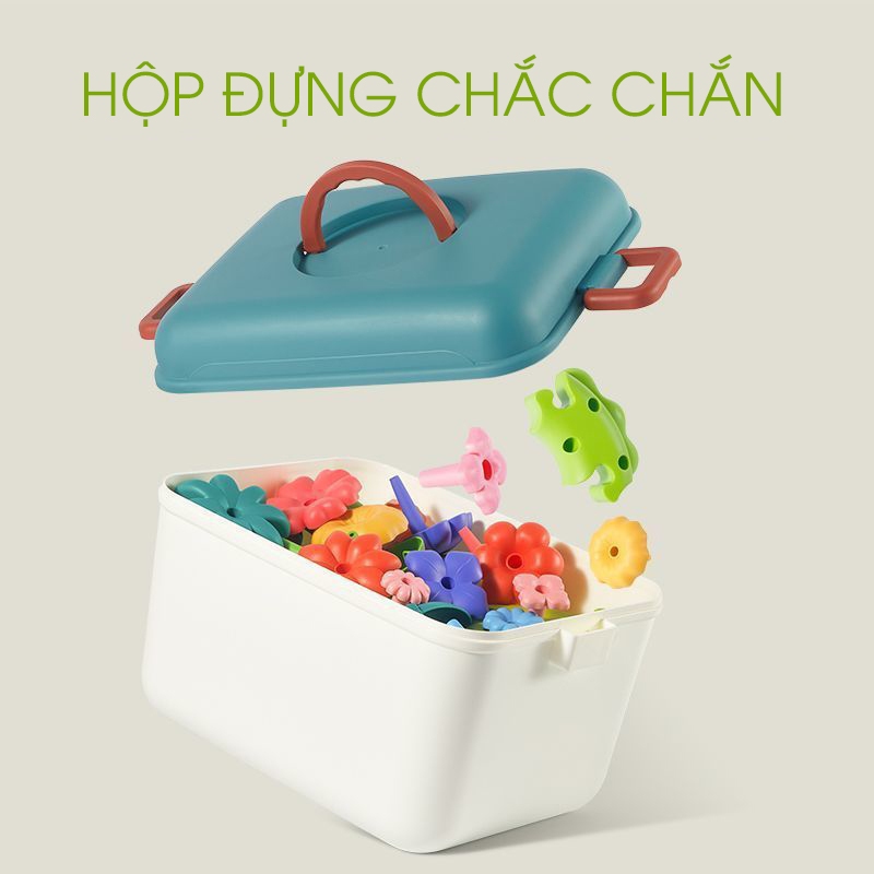 Bộ xếp hình lắp ghép vườn hoa 93 chi tiết cho bé, đồ chơi lắp ráp giáo dục phát triển trí tuệ cho bé từ 2-6 tuổi.