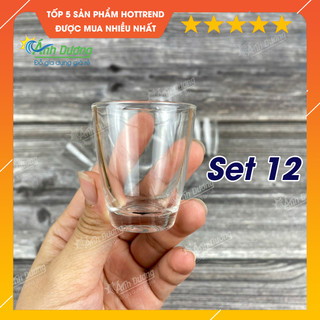 Set 12 chén thuỷ tinh - Ly uống rượu thủy tinh