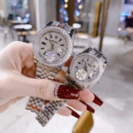 Combo đồng hồ đôi dây kim loại đeo tay chống nước cao cấp thời trang sang trọng R0lex nam 40mm nữ size 32mm , vỏ thép — ảnh 3
