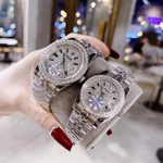 Combo đồng hồ đôi dây kim loại đeo tay chống nước cao cấp thời trang sang trọng R0lex nam 40mm nữ size 32mm , vỏ thép — ảnh 5