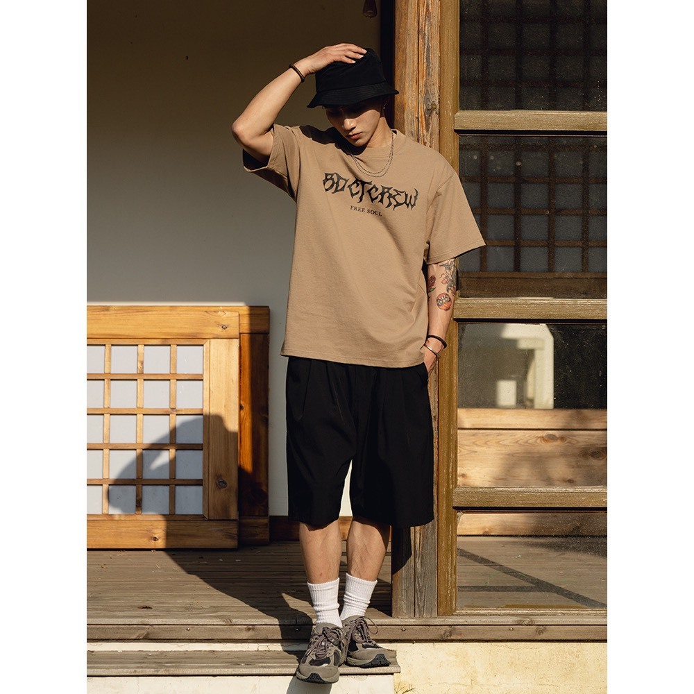 Bộ Phông Thể Thao Cổ Tròn Phối Hoạ Tiết Sành Điệu, Chất Liệu Cotton Ngoại Mềm Mịn Thấm Hút Mồ Hôi Cực Tốt