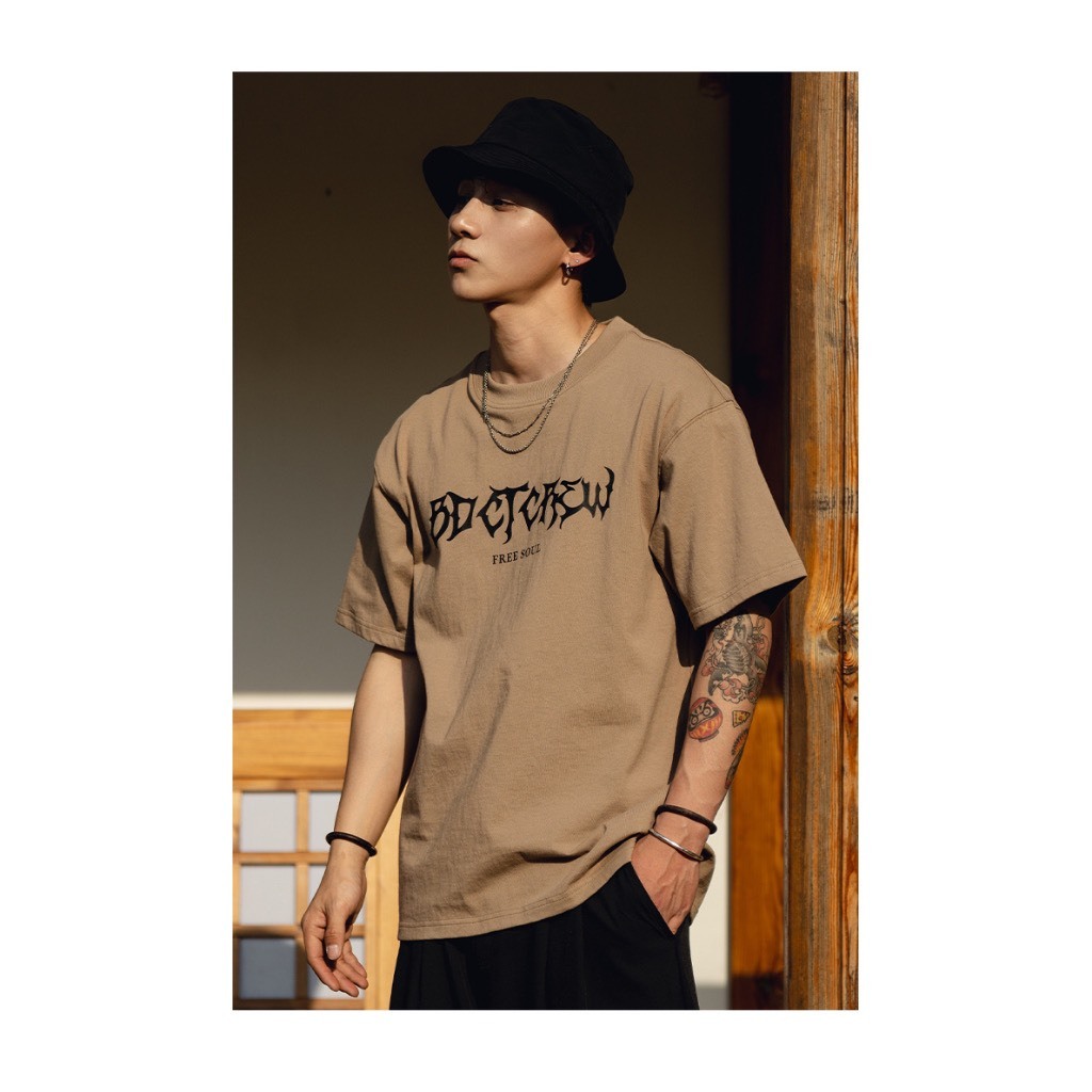 Bộ Phông Thể Thao Cổ Tròn Phối Hoạ Tiết Sành Điệu, Chất Liệu Cotton Ngoại Mềm Mịn Thấm Hút Mồ Hôi Cực Tốt