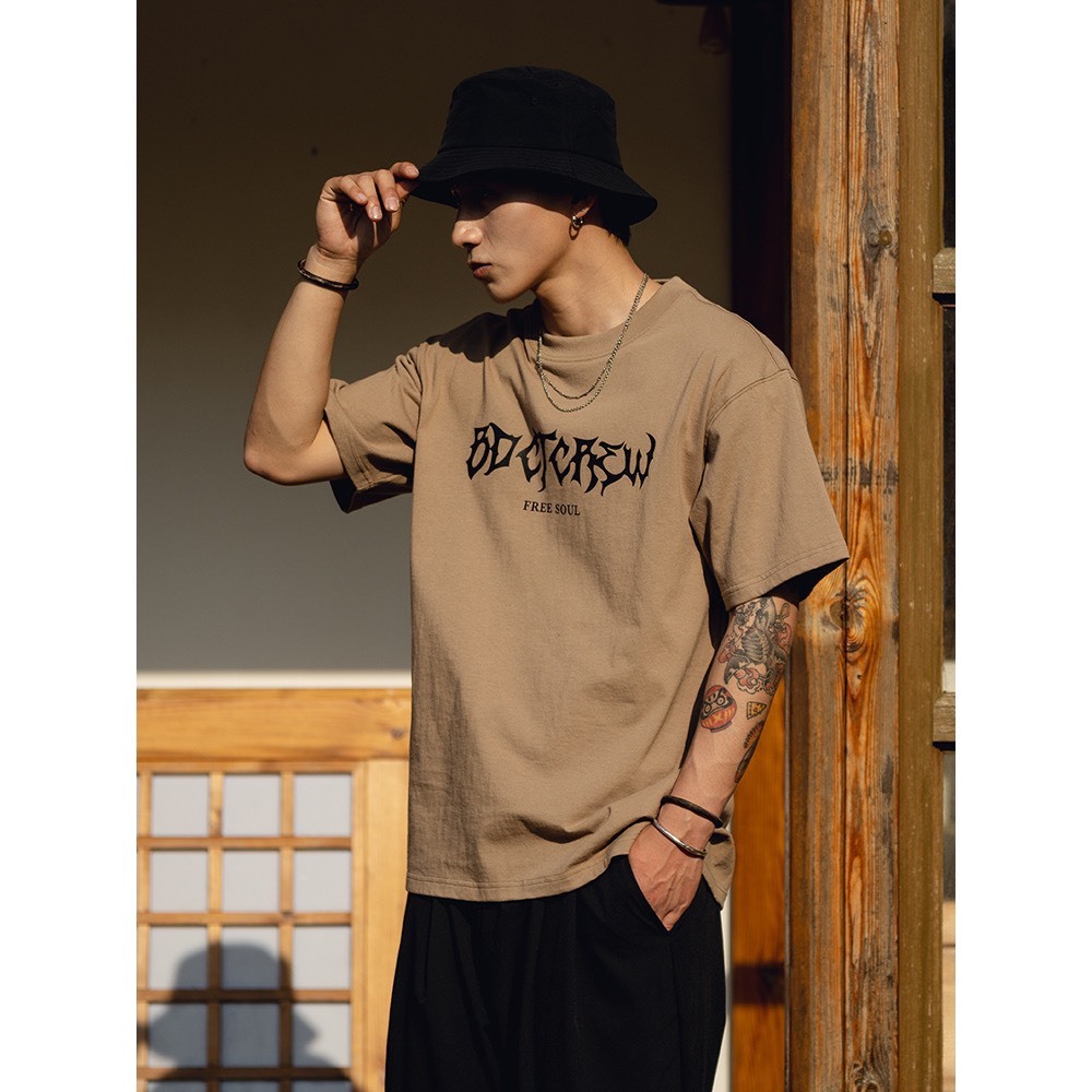 Bộ Phông Thể Thao Cổ Tròn Phối Hoạ Tiết Sành Điệu, Chất Liệu Cotton Ngoại Mềm Mịn Thấm Hút Mồ Hôi Cực Tốt