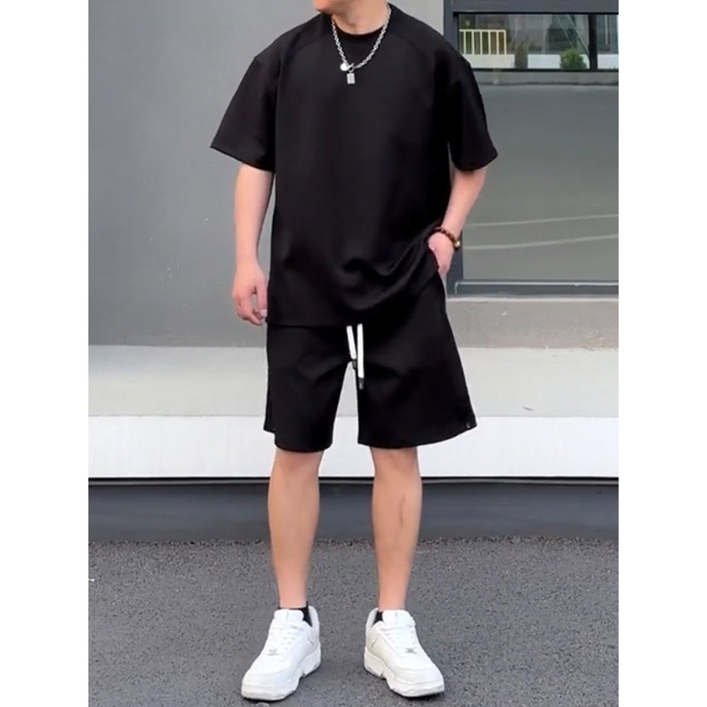 Bộ Phông Hè Thể Thao Cổ Tròn Trơn Cá Tính Sành Điệu, Chất Liệu Cotton Ngoại Mềm Mịn Thấm Hút Mồ Hôi Cực Tốt