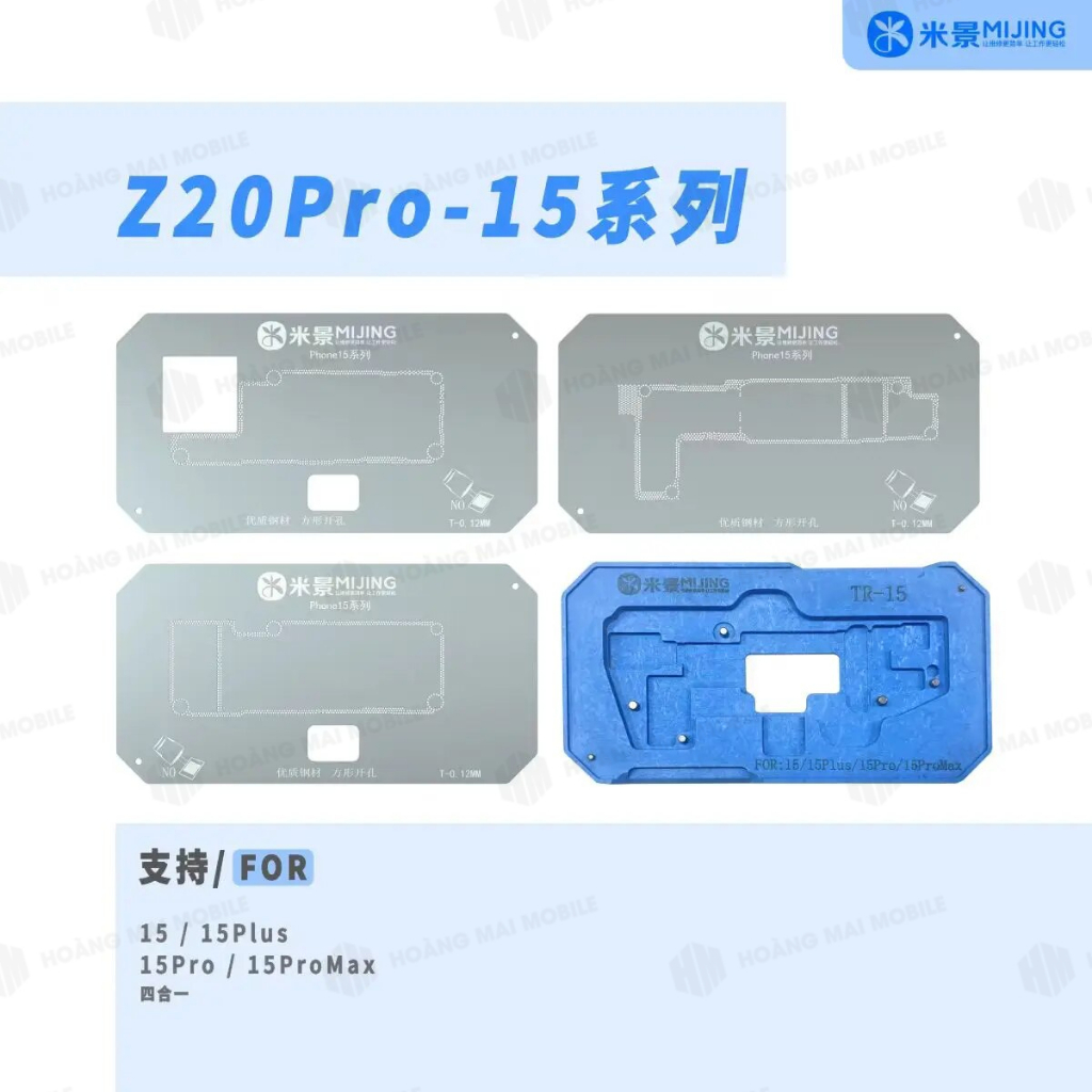 Khuôn và vỉ tạo chân viền điện thoại MIJING Z20PRO cho 15/Plus/Pro/Max