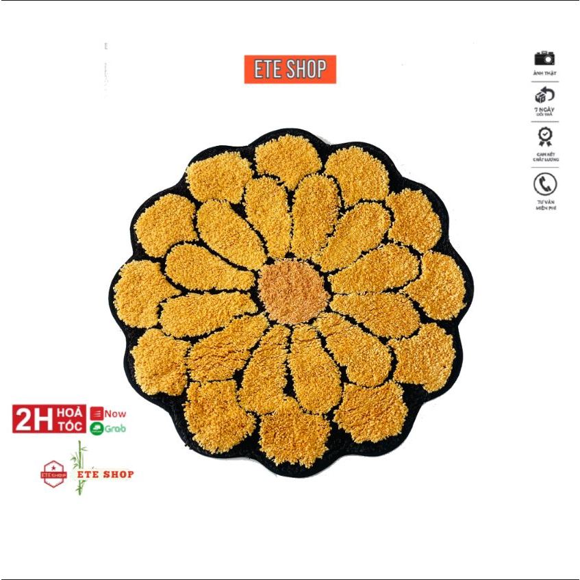 Thảm lau chân, hình bông hoa, siêu nước chống trượi, loại cao cấp, làm từ len, bám sàn