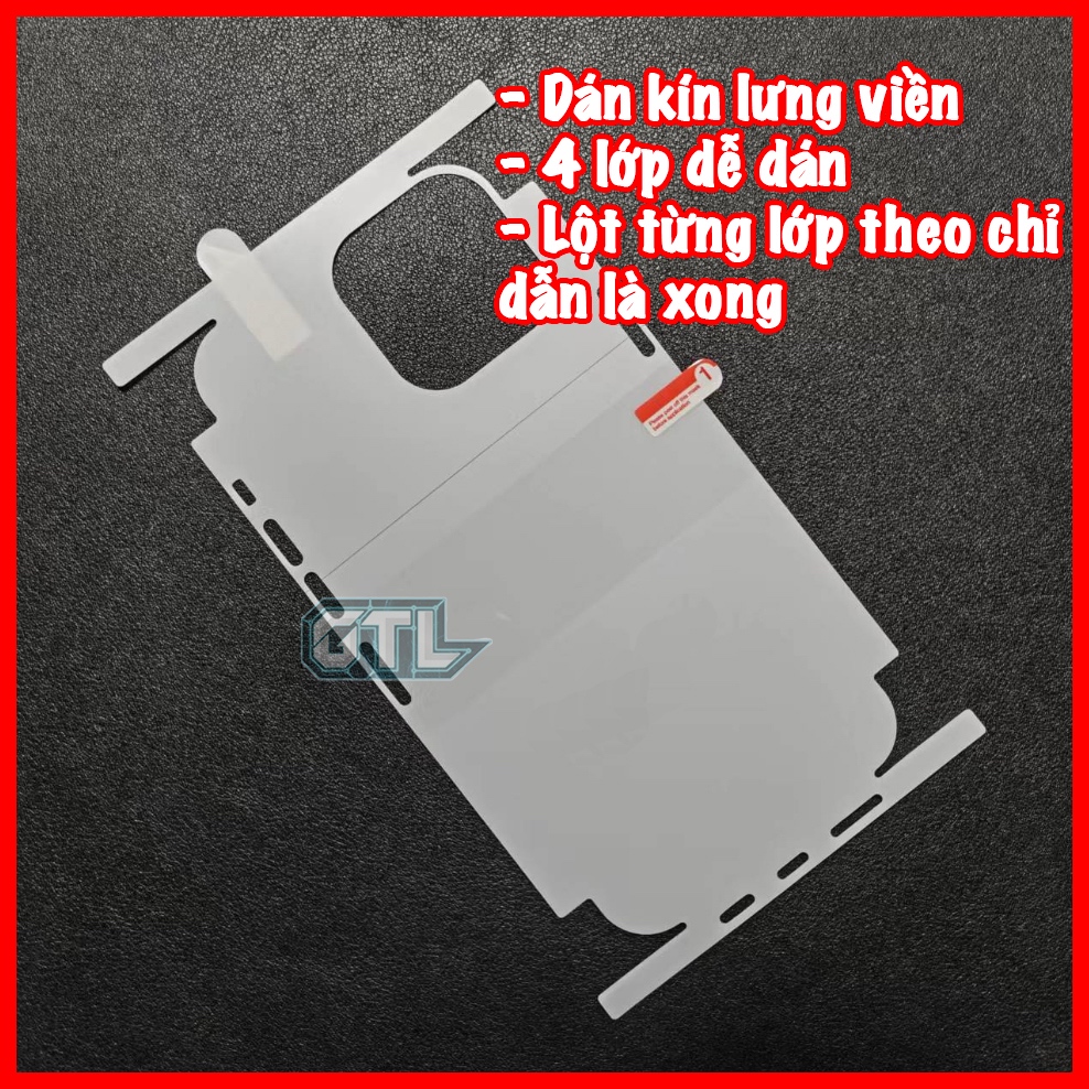 Miếng dán PPF iPhone 16 promax 15 14 13 12 11 Promax full lưng viền body xsmax