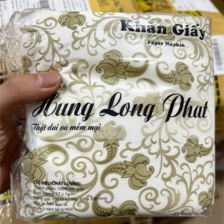Gói Khăn giấy vuông napkin Hưng Long Phát 100 tờ 31x31