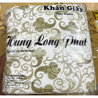 Gói Khăn giấy vuông napkin Hưng Long Phát 100 tờ 31x31