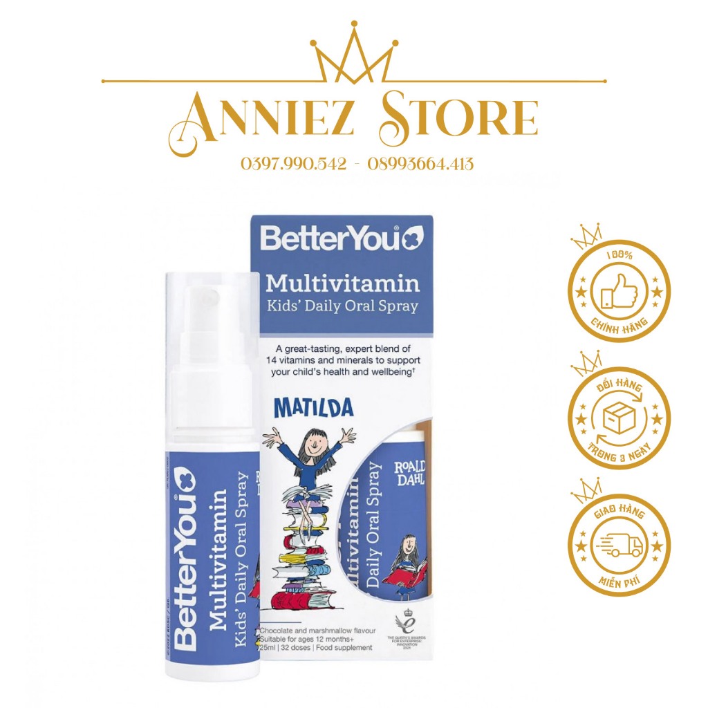 Better You MultiVitamin Kids Daily Oral Spray Vitamin tổng hợp dạng