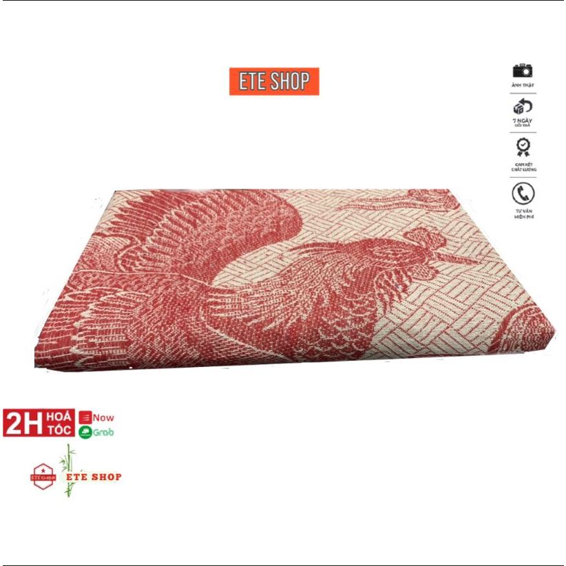 Mên long phụng màu đỏ, mềm con công, mền xưa, mền ủi đồ, 1m5x1m9, Mền chỉ cotton 100%