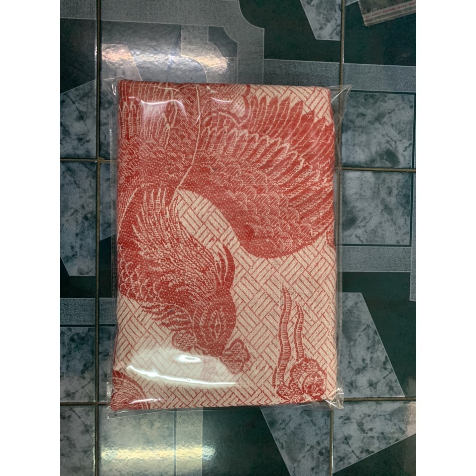 Mên long phụng màu đỏ, mềm con công, mền xưa, mền ủi đồ, 1m5x1m9, Mền chỉ cotton 100%