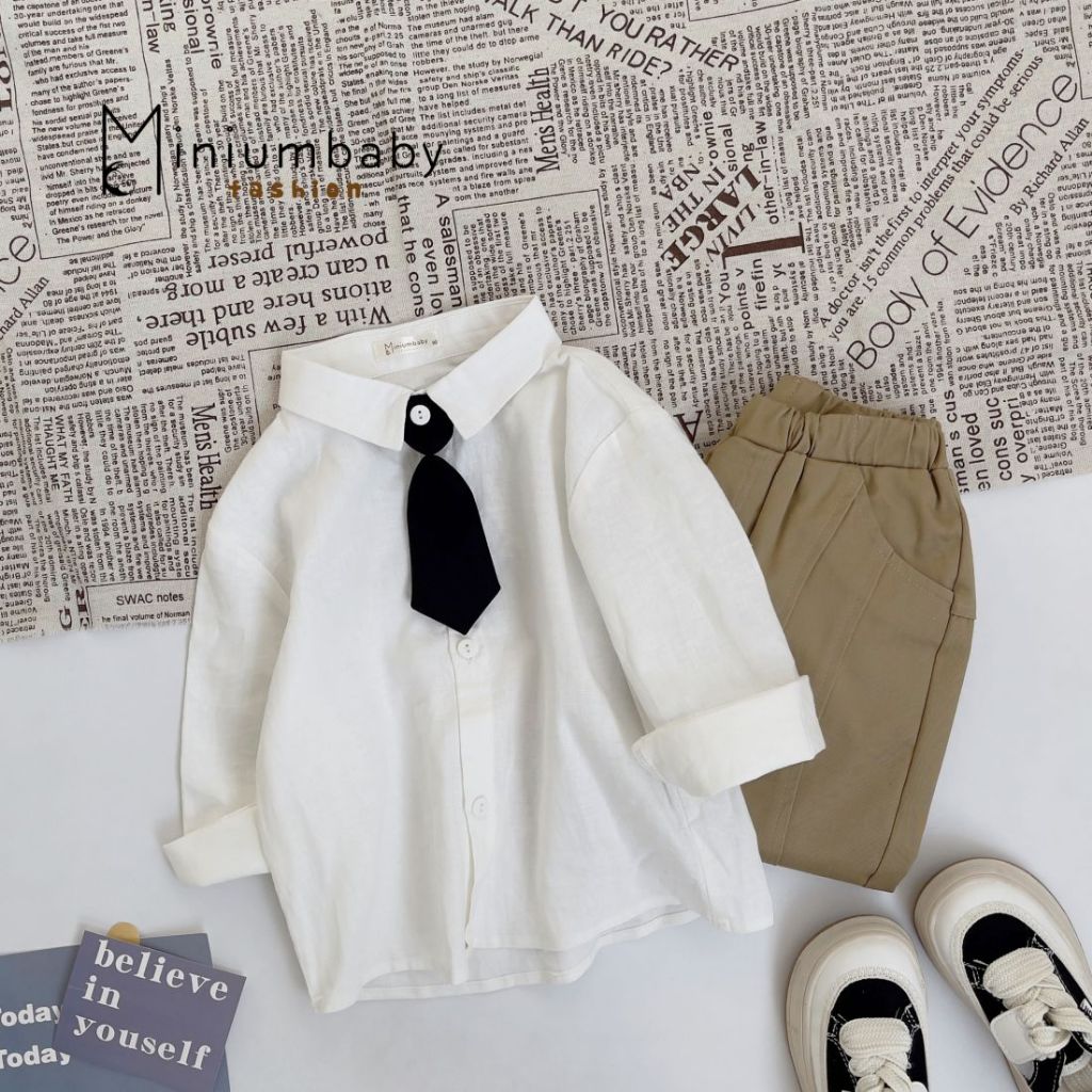 Cavat mix đồ cho bé phối sơ mi, polo năng động nổi bật, Miniumbabyfashion CV1389