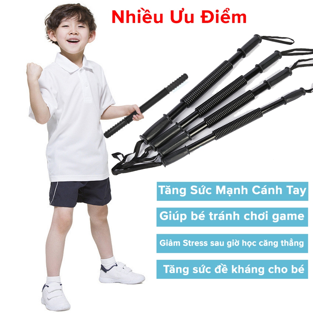Ảnh Gậy Bẻ Lò Xo Kháng Lực 5kg 10kg Cho Các Bé Từ 4-12 Tuổi Tập Thể Thao Thể Dục, Thanh Lò Xo Đàn Hồi Kháng Lực Hãng Amalife 2