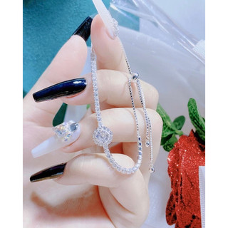 Lắc tay bạc LoPa dáng rút mặt tròn cao cấp bóng đẹp sang chảnh,Jewelry LoPa
