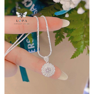 Dây Chuyền Nữ Bạc LoPa dáng dây xù mặt hoa to sang chảnh cao cấp thiết kế đá tỷ, Jewelry LoPa