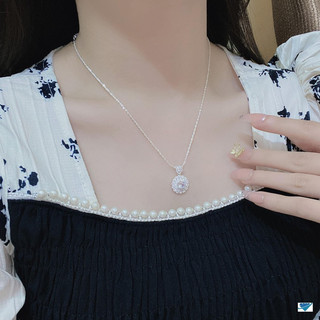 Dây Chuyền Nữ Bạc LoPa dáng dây xù mặt hoa to sang chảnh cao cấp thiết kế đá tỷ, Jewelry LoPa