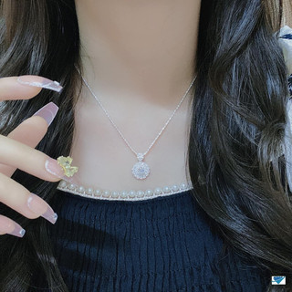 Dây Chuyền Nữ Bạc LoPa dáng dây xù mặt hoa to sang chảnh cao cấp thiết kế đá tỷ, Jewelry LoPa