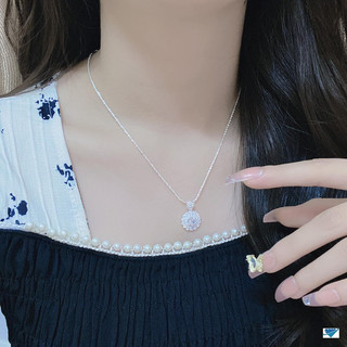 Dây Chuyền Nữ Bạc LoPa dáng dây xù mặt hoa to sang chảnh cao cấp thiết kế đá tỷ, Jewelry LoPa