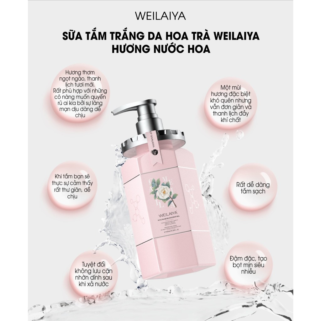 Ảnh Sữa Tắm Nước Hoa Weilaiya Chính Hãng 450ml Hương Thơm Quyến Rũ Sang Trọng 4