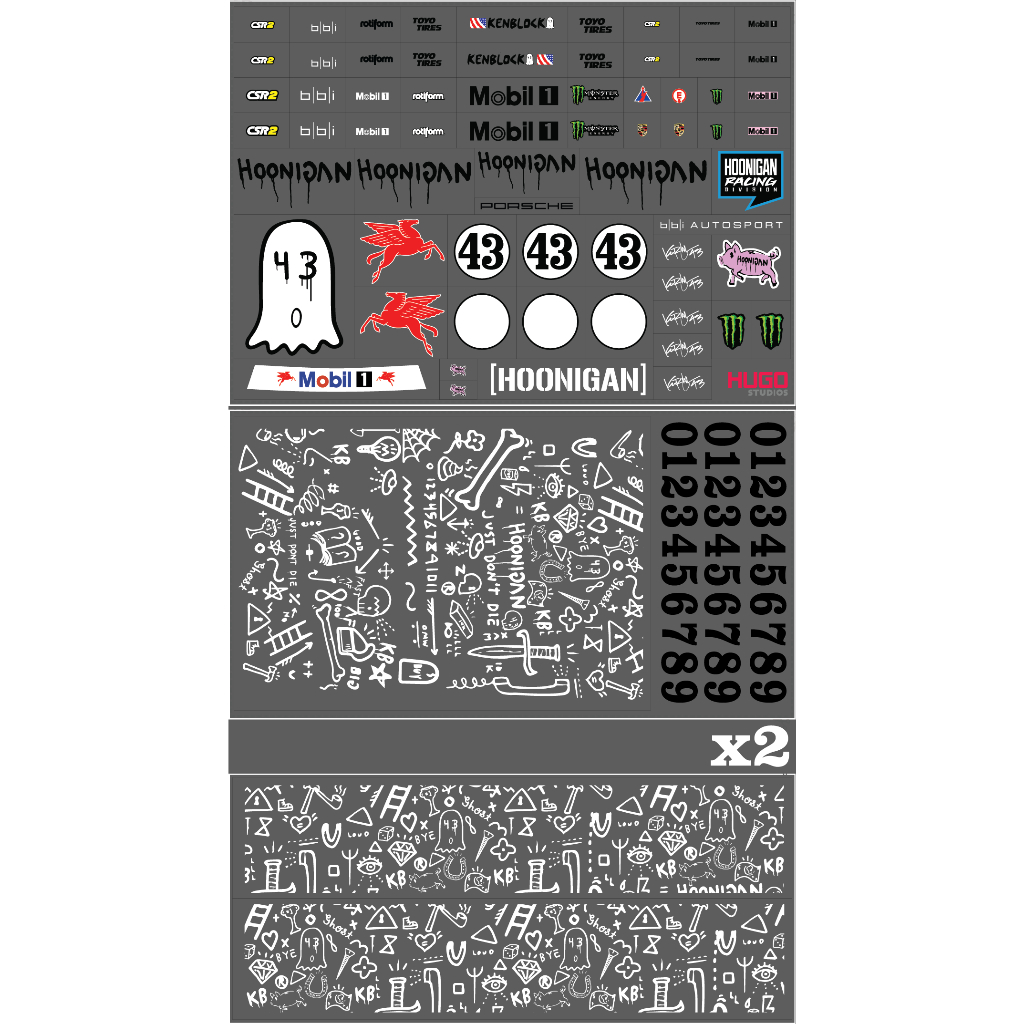 Hugo Studios Decal trượt nước Hoonipigasus - Ken Block tỉ lệ 1/64 chưa ...