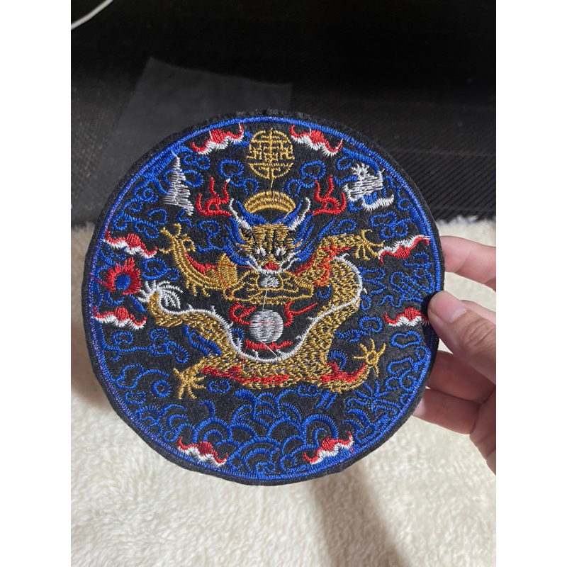 Patch vải ủi nhiệt hình thêu tròn rồng | Shopee Việt Nam