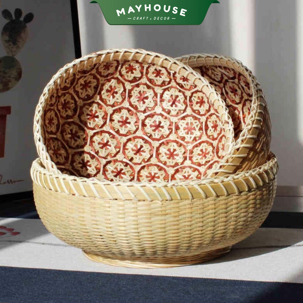 Rổ mây tre đan Đựng Rau Củ, XƯỞNG MAYHOUSE, Không Ẩm mốc, Phụ kiện chụp ...