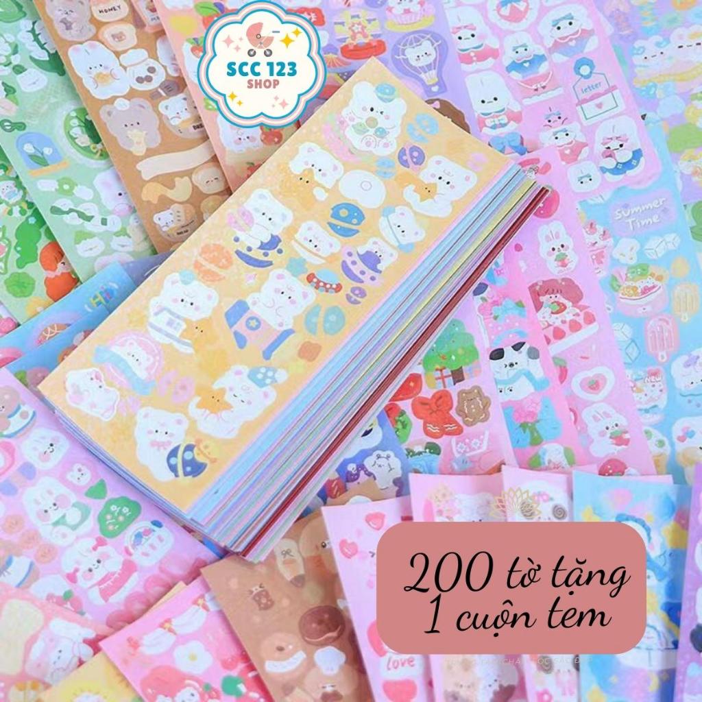 Set 200 tấm sticker hologram cute không trùng nhau trang trí toploader ...