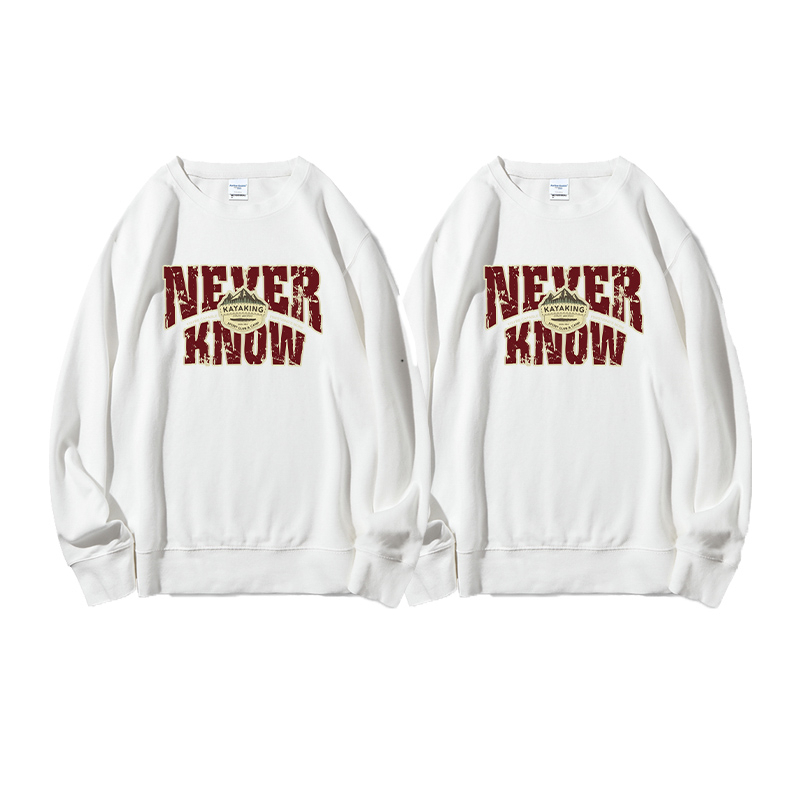 Áo sweater cặp đôi HappyFamily  - Mẫu áo in chữ Never Know chất nỉ da cá cao cấp Màu Đen - Trắng