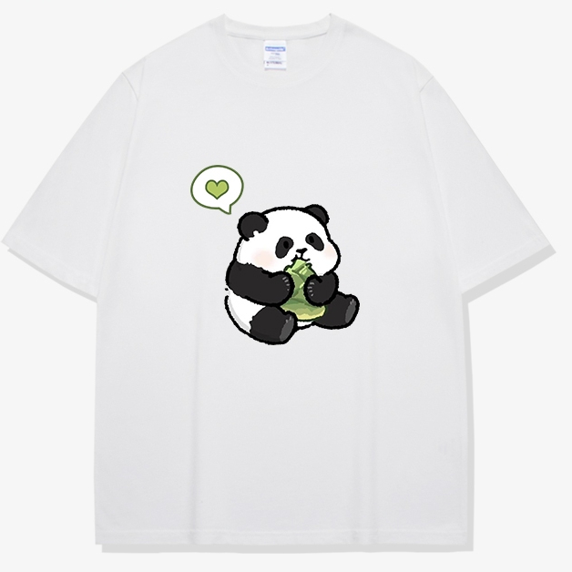 Áo thun Unisex HappyFamily - Áo tay lở in họa tiết gấu trúc panda đáng yêu chất cotton 100 cao cấp - 5 Màu