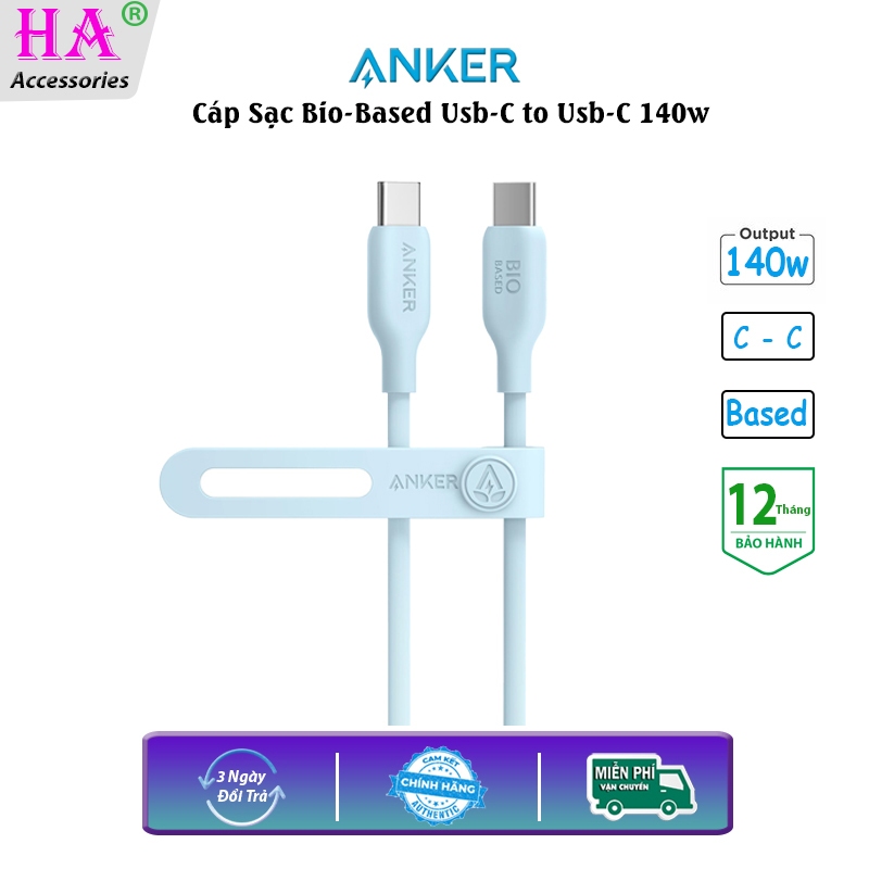 Cáp Anker Bio Based 544 USB-C to C 140W A80F1 A80F2 Hỗ Trợ Sạc Nhanh ...
