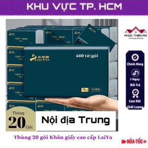 Thùng 20 gói Giấy ăn cao cấp LaiYa, gói lớn - siêu dai, mềm mịn