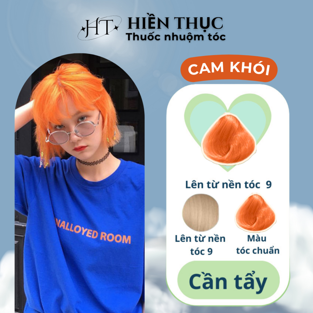Thuốc nhuộm tóc màu Cam khói Tặng kèm dụng cụ nhuộm | Thuốc nhuộm tóc Hiền Thục