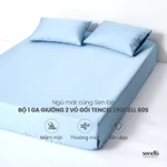 Bộ ga gối 3 món Lụa Tencel Sen Đá Bedding cao cấp trơn màu, set 2 vỏ gối, 1 ga giường bo chun 1m6 1m8 — ảnh 2