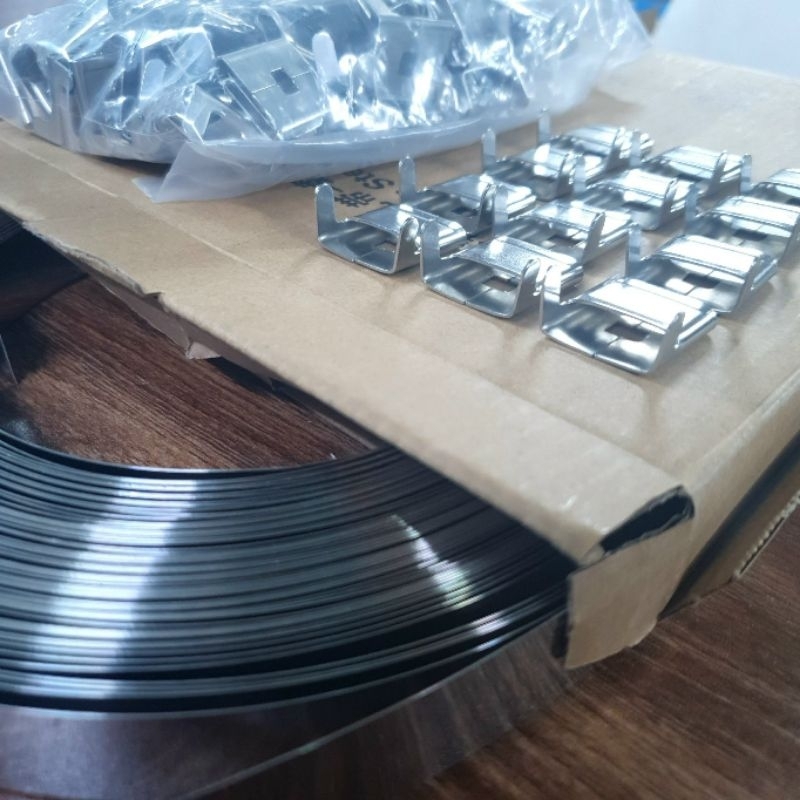 Dây đai inox, đai cuộn inox đầu khóa đai, đai điện lực bản 19mm, 2cm ...