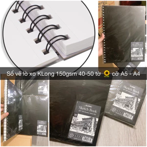 KLONG - Sổ Vẽ Phác Thảo Giấy Trơn Sketch Book A5+ / A4+ 40-50 tờ 150GSM; MS: 764 🌻 MS: 762