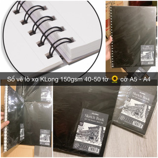 KLONG - Sổ Vẽ Phác Thảo Giấy Trơn Sketch Book A5+ / A4+ 40-50 tờ 150GSM; MS: 764 🌻 MS: 762
