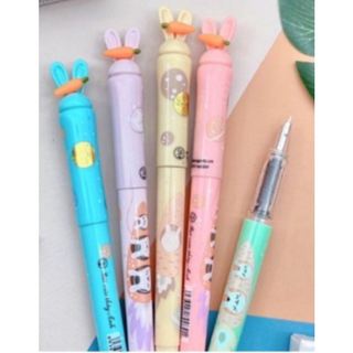 Bút thỏ thần kỳ - tặng kèm 4 ống mực tím xóa được / Bút nét thanh đậm dành cho học sinh tiểu học