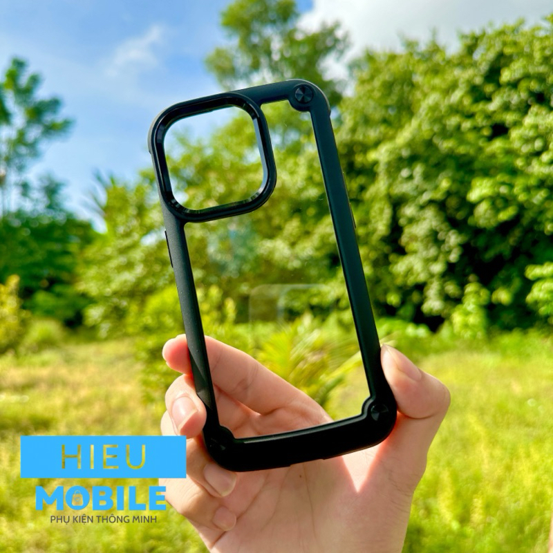 Ốp lưng iPhone chống rơi va đập mặt lưng trong suốt viền nhựa chống bám vân tay