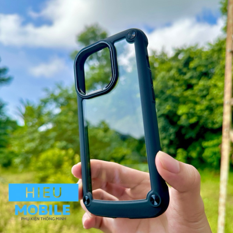 Ốp lưng iPhone chống rơi va đập mặt lưng trong suốt viền nhựa chống bám vân tay