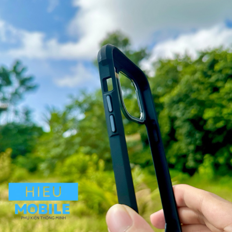 Ốp lưng iPhone chống rơi va đập mặt lưng trong suốt viền nhựa chống bám vân tay