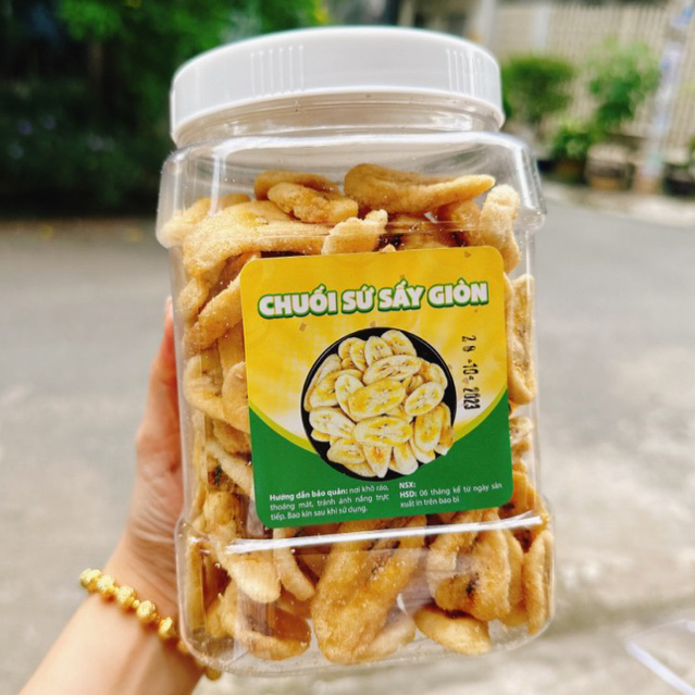 Chuối Sứ Sấy giòn Loại 1 ngon - hộp 300gr/500gr